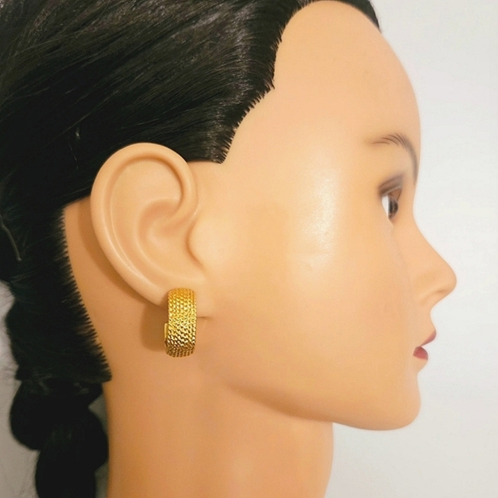 Vintage Monet Gold Hoop Earrings